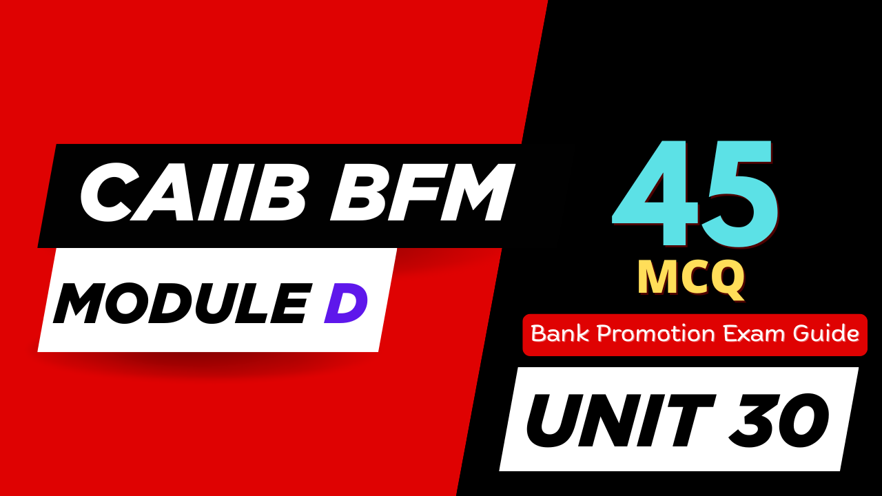 Interest Rate Risk Management MCQ CAIIB BFM Unit 30 Module D