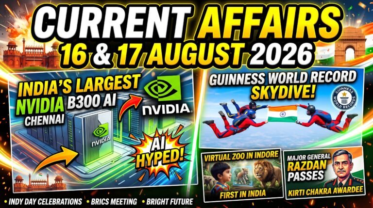 Current Affairs 16 and 17 August 2026