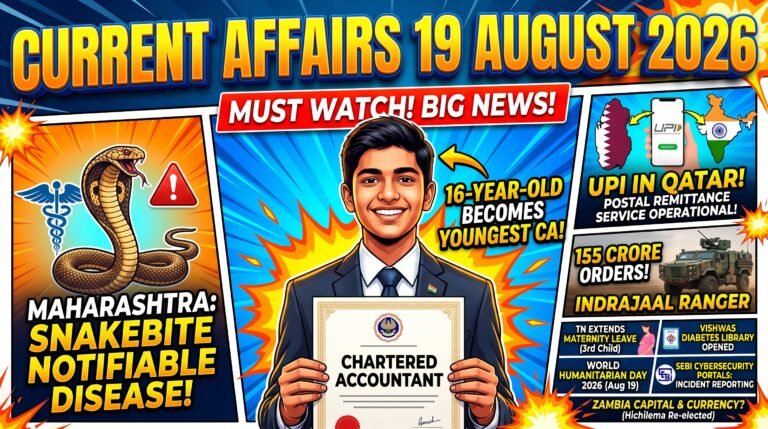 Current Affairs 19 August 2026