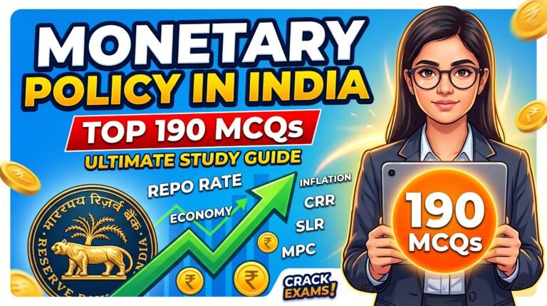 Monetary Policy in India: Top 190 MCQs