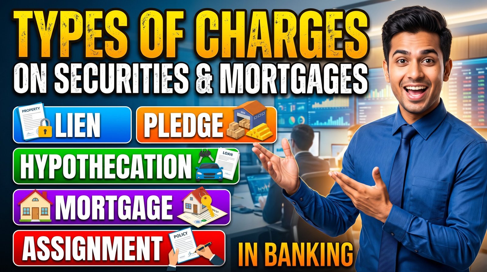 Types of Charges on Securities & Mortgages in Banking